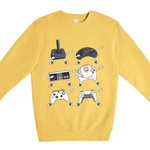 Dabbing Video Game Controllers Funny Gamer Dab Premium Crewneck Sweatshirt