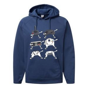 Dabbing Video Game Controllers Funny Gamer Dab Performance Fleece Hoodie