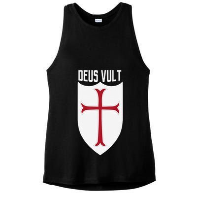 Deus Vult God Wills It Crusader Meme Ladies PosiCharge Tri-Blend Wicking Tank