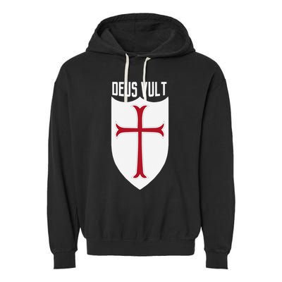 Deus Vult God Wills It Crusader Meme Garment-Dyed Fleece Hoodie