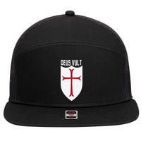Deus Vult God Wills It Crusader Meme 7 Panel Mesh Trucker Snapback Hat