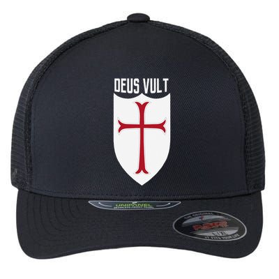 Deus Vult God Wills It Crusader Meme Flexfit Unipanel Trucker Cap