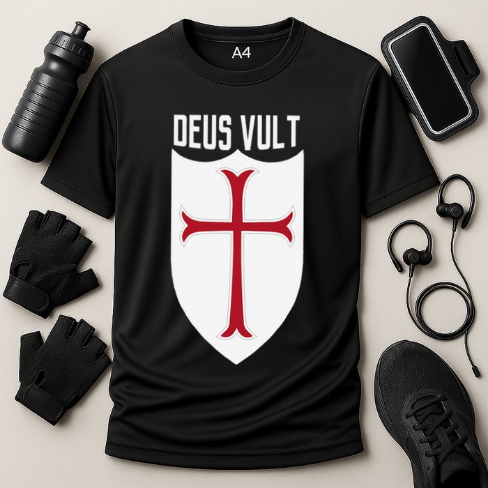 Deus Vult God Wills It Crusader Meme Performance Shirt