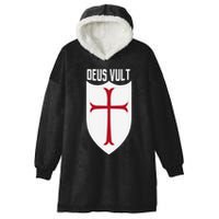 Deus Vult God Wills It Crusader Meme Hooded Wearable Blanket