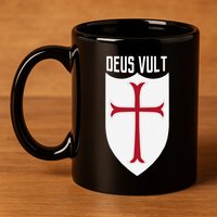 Deus Vult God Wills It Crusader Meme 11oz C Handle Ceramic Mug