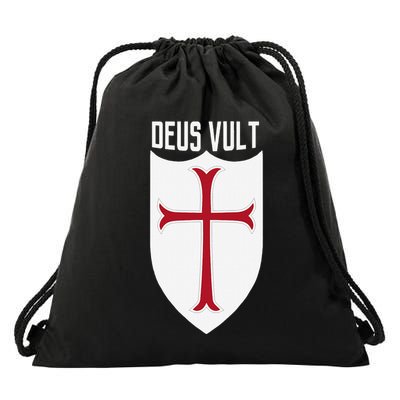 Deus Vult God Wills It Crusader Meme Drawstring Bag