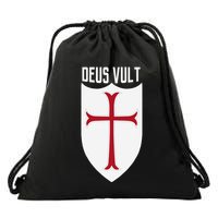 Deus Vult God Wills It Crusader Meme Drawstring Bag