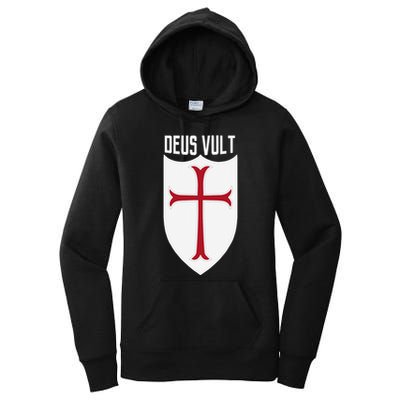Deus Vult God Wills It Crusader Meme Women's Pullover Hoodie