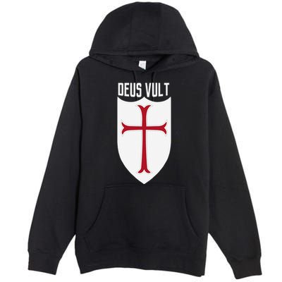 Deus Vult God Wills It Crusader Meme Premium Pullover Hoodie