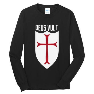 Deus Vult God Wills It Crusader Meme Tall Long Sleeve T-Shirt