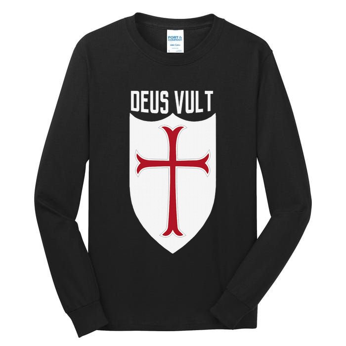 Deus Vult God Wills It Crusader Meme Tall Long Sleeve T-Shirt