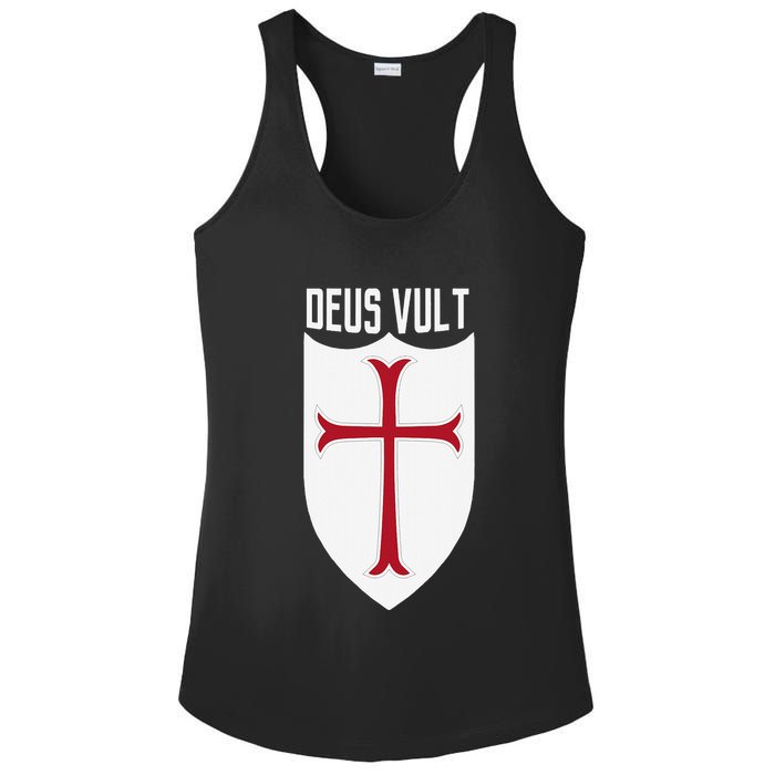 Deus Vult God Wills It Crusader Meme Ladies PosiCharge Competitor Racerback Tank