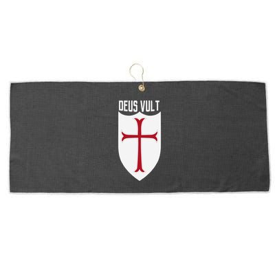 Deus Vult God Wills It Crusader Meme Large Microfiber Waffle Golf Towel
