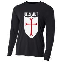 Deus Vult God Wills It Crusader Meme Cooling Performance Long Sleeve Crew