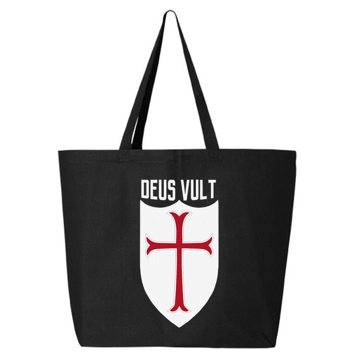 Deus Vult God Wills It Crusader Meme 25L Jumbo Tote