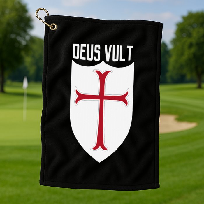 Deus Vult God Wills It Crusader Meme Golf Towel