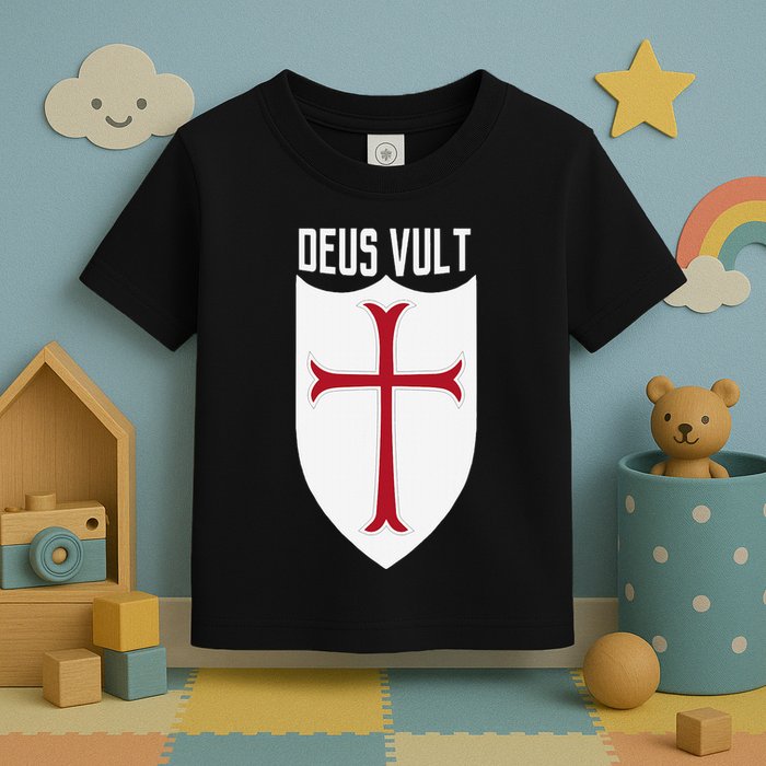 Deus Vult God Wills It Crusader Meme Toddler T-Shirt