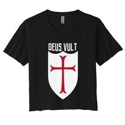 Deus Vult God Wills It Crusader Meme Crop Top