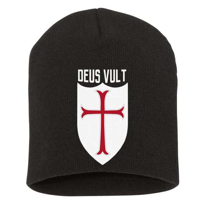 Deus Vult God Wills It Crusader Meme Short Acrylic Beanie