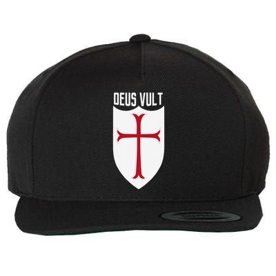 Deus Vult God Wills It Crusader Meme Wool Snapback Cap