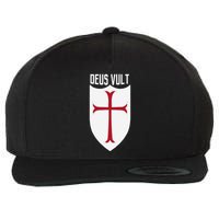 Deus Vult God Wills It Crusader Meme Wool Snapback Cap