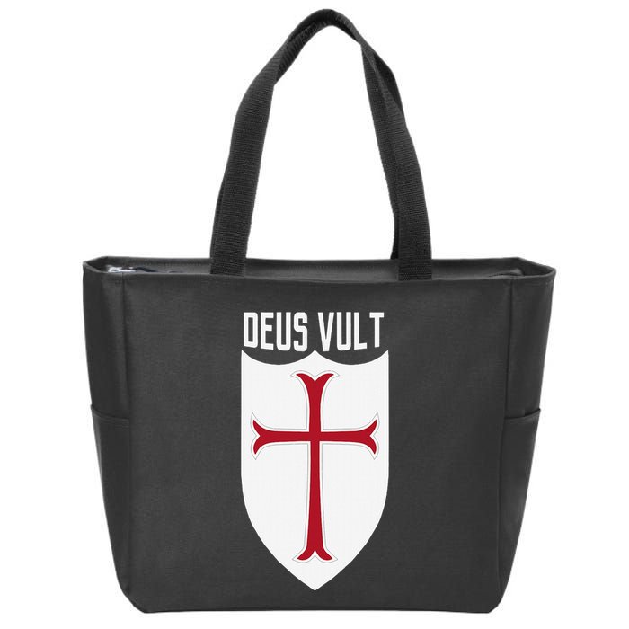 Deus Vult God Wills It Crusader Meme Zip Tote Bag