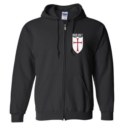 Deus Vult God Wills It Crusader Meme Full Zip Hoodie