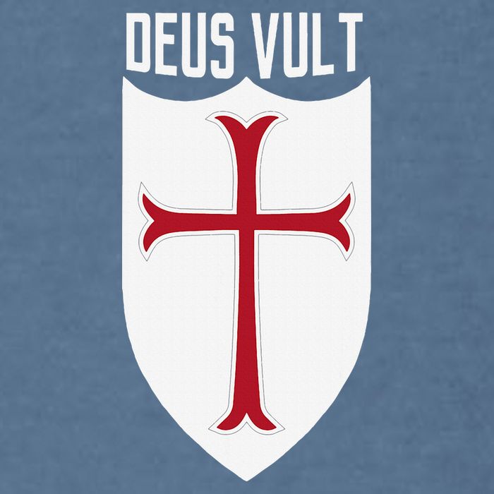 Deus Vult God Wills It Crusader Meme Garment-Dyed Sweatshirt