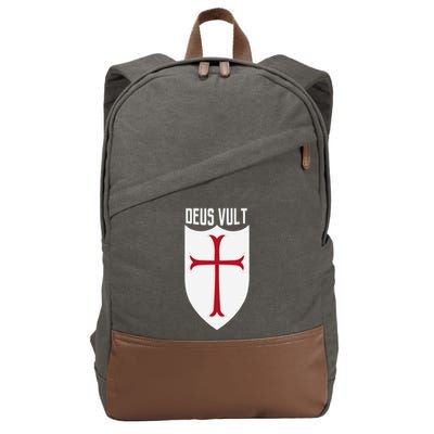 Deus Vult God Wills It Crusader Meme Cotton Canvas Backpack