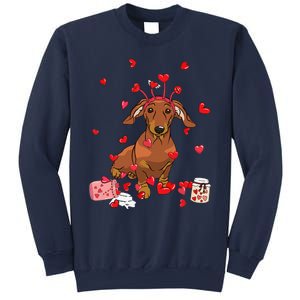 Dog Valentine Gift Cute Dachshund Valentines Day Sweatshirt