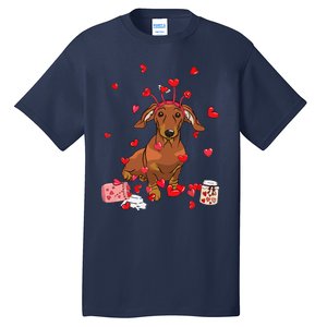 Dog Valentine Gift Cute Dachshund Valentines Day Tall T-Shirt