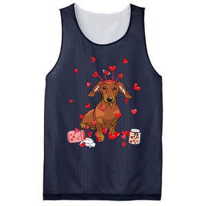 Dog Valentine Gift Cute Dachshund Valentines Day Mesh Reversible Basketball Jersey Tank