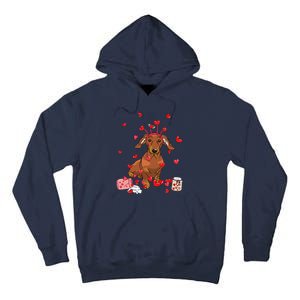 Dog Valentine Gift Cute Dachshund Valentines Day Tall Hoodie