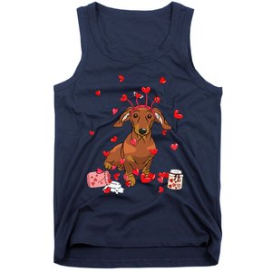 Dog Valentine Gift Cute Dachshund Valentines Day Tank Top