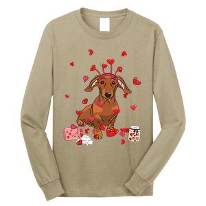 Dog Valentine Gift Cute Dachshund Valentines Day Long Sleeve Shirt