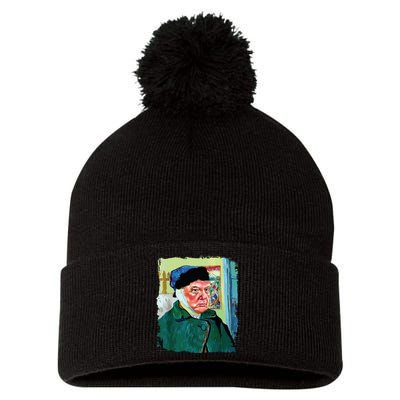 Donald Van Gogh Trump Pom Pom 12in Knit Beanie