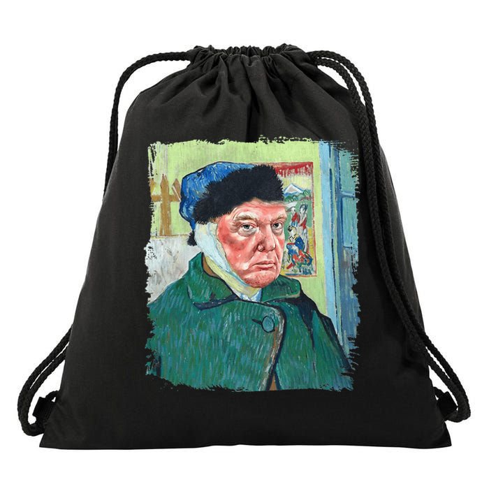 Donald Van Gogh Trump Drawstring Bag