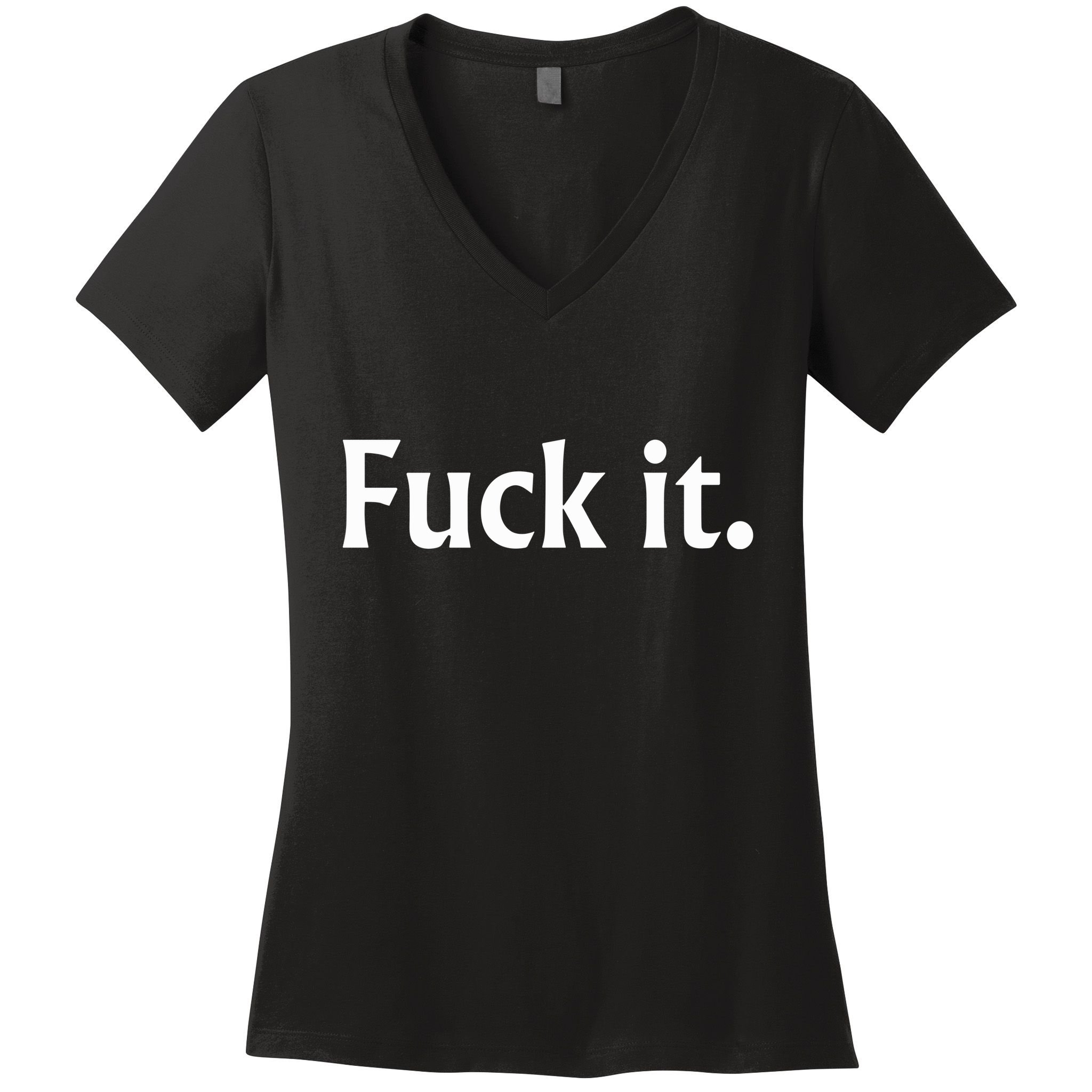 Dogedesigner Valentina Gomez Wearing Fuck It Women's V-Neck T-Shirt