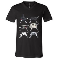 Dabbing Video Game Controllers Funny Gamer Dab V-Neck T-Shirt