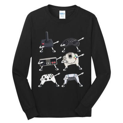 Dabbing Video Game Controllers Funny Gamer Dab Tall Long Sleeve T-Shirt