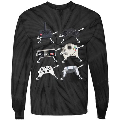 Dabbing Video Game Controllers Funny Gamer Dab Tie-Dye Long Sleeve Shirt