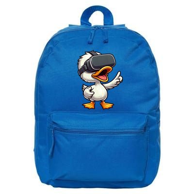Duck Vr Gaming Virtual Reality Nerd Cute Gift 16 in Basic Backpack