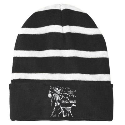 Death Valley Hiking Camping Joshua Tree Striped Beanie with Solid Band