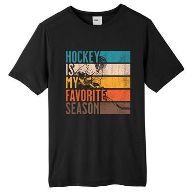 Distressed Vintage Hockey Is My Favorite Season Gift Tall Fusion ChromaSoft Performance T-Shirt