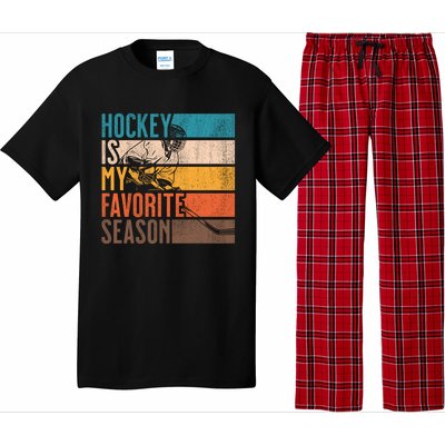 Distressed Vintage Hockey Is My Favorite Season Gift Pajama Set