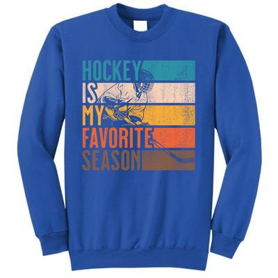 Distressed Vintage Hockey Is My Favorite Season Gift Sweatshirt