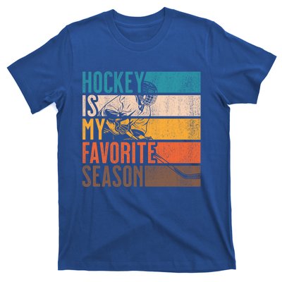 Distressed Vintage Hockey Is My Favorite Season Gift T-Shirt