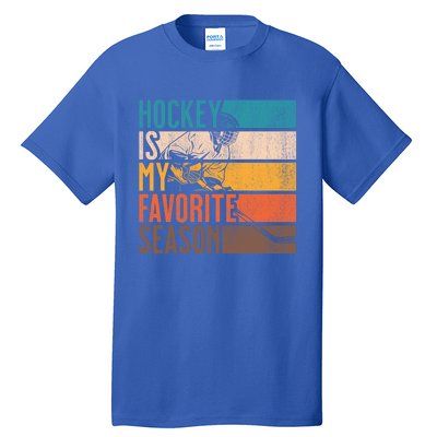 Distressed Vintage Hockey Is My Favorite Season Gift Tall T-Shirt