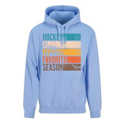 Distressed Vintage Hockey Is My Favorite Season Gift Unisex Surf Hoodie