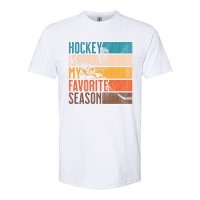 Distressed Vintage Hockey Is My Favorite Season Gift Softstyle CVC T-Shirt